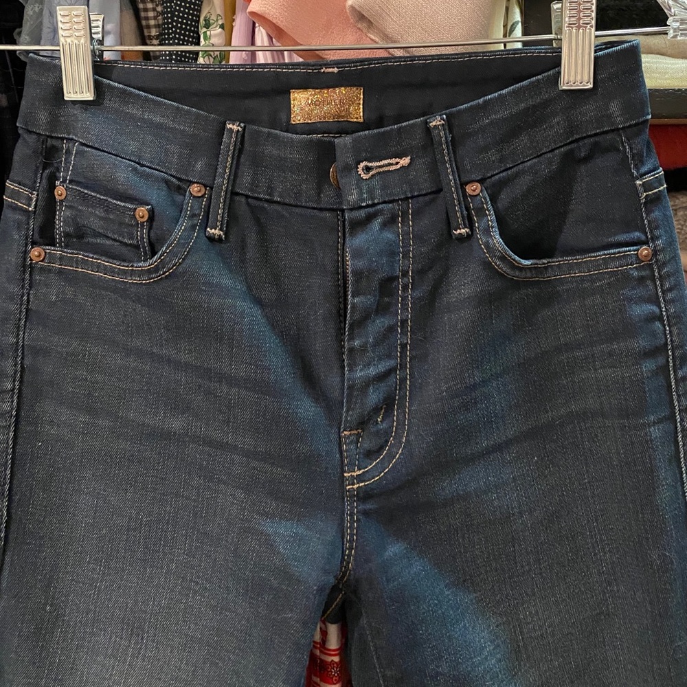 Mother Skinny Dark Denim Jeans